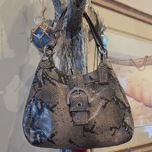 Coach Soho Lynn Python Embossed EUC 2 Compartment